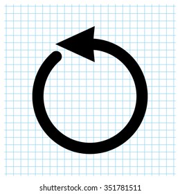 undo - black vector icon