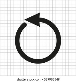 undo  - black vector icon