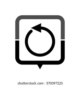 undo - black vector icon; map pointer;  message bubble