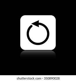 undo - black vector icon on the white button