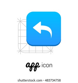 Undo Blue Mobile App UI/UX Button Corporate Logo / Icon Design