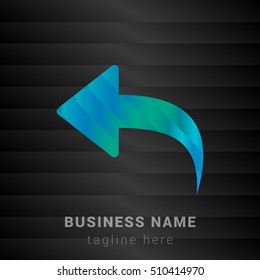 Undo Blue,Green and Black silk fashion premium icon / Logo