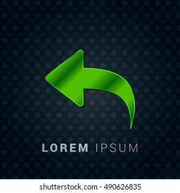 Undo Bright Green chromium precious metallic 3D Icon / Logo Design