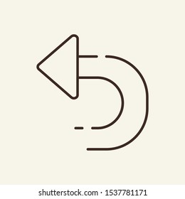 Undo button line icon. Direction, road sign, symbol. Arrow concept. Vector illustration can be used for topics like indication, pointing, designation