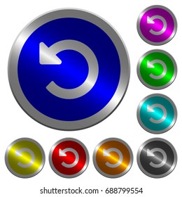 Undo changes icons on round luminous coin-like color steel buttons