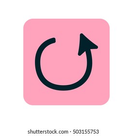 Undo changes media player icon illustration. Pink flat icon. Vector