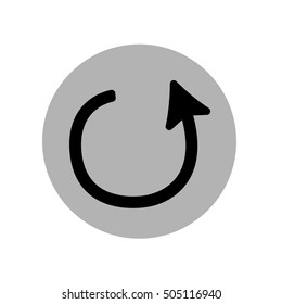 Undo changes media player icon illustration. Gray and black icon. Vector