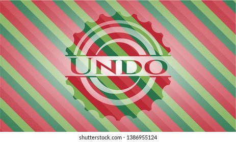 Undo christmas badge background. Vector Illustration. Detailed.