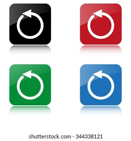 undo  - color vector icon  with shadow