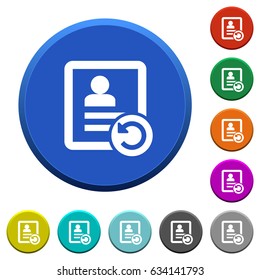 Undo contact changes round color beveled buttons with smooth surfaces and flat white icons