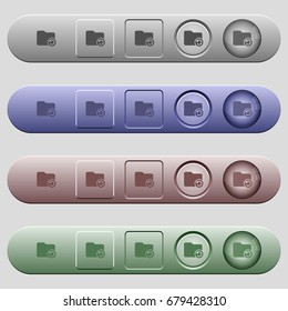 Undo directory last operation icons on rounded horizontal menu bars in different colors and button styles