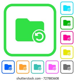 Undo directory last operation vivid colored flat icons in curved borders on white background
