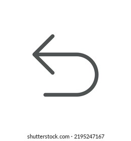 Undo flat color ui icon. Digital program navigation. Move to previous step. Pointer. Simple filled element for mobile app. Colorful solid pictogram. Vector isolated RGB illustration