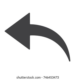 Undo glyph icon, web and mobile, back sign vector graphics, a solid pattern on a white background, eps 10.