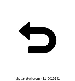 Undo in glyph style icon vector