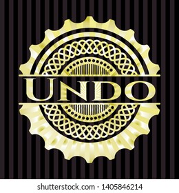 Undo gold shiny emblem. Vector Illustration. Detailed.