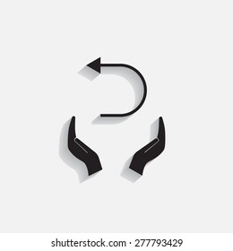 Undo icon, back arrow symbol