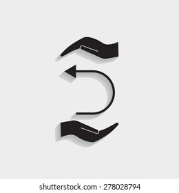 Undo icon, back arrow symbol