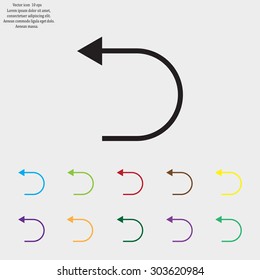 Undo icon, back arrow symbol