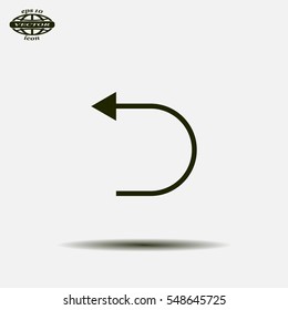 Undo icon, back arrow symbol