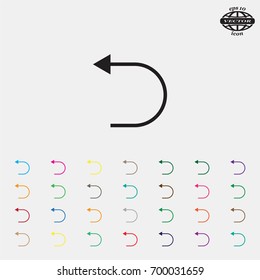 Undo icon, back arrow symbol