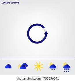 Undo icon, back arrow symbol