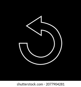 Undo Icon. Back or Return icon vector in trendy flat style. Undo icon image, Undo icon illustration isolated on black background