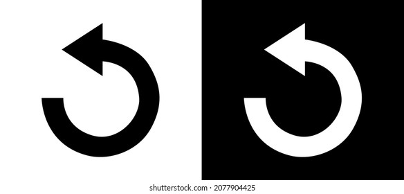 Undo Icon. Back or Return icon vector in trendy flat style. Undo icon image, Undo icon illustration isolated on white and black background