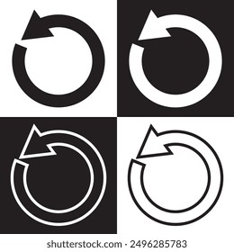 Undo Icon. Back and white or Return Simple Vector Sign  Trendy Symbol for Design, Websites, Presentation or Mobile Application. EPS 10