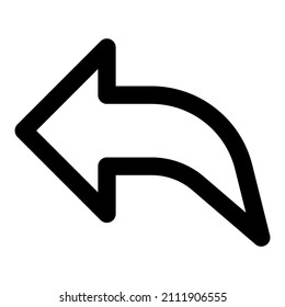 undo icon with black color