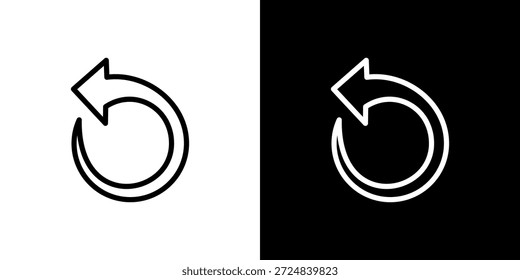 Icono de Deshacer blanco y negro