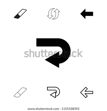 Undo icon. collection of 7 undo filled and outline icons such as back arrow, back, eraser. editable undo icons for web and mobile.