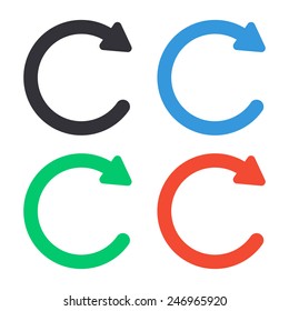 undo icon - colored vector illustration