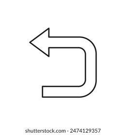 Undo icon design, isolated on white background, vector illustration