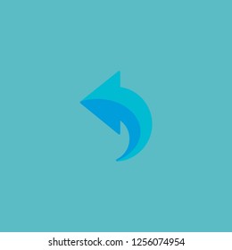 Undo icon flat element. Vector illustration of undo icon flat isolated on clean background for your web mobile app logo design.