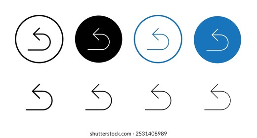 Undo icon Flat fill set collection