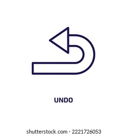 undo icon from geometry collection. Thin linear undo, arrow, circle outline icon isolated on white background. Line vector undo sign, symbol for web and mobile