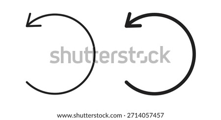 Undo icon graphic doodle, sketch, outline drawing Vector illustration