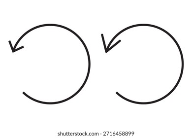 Undo icon in Line and Silhouette Icon Set. Isolated Vector Illustration.