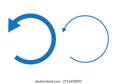 Icono de Deshacer en Línea y Conjunto de iconos de silueta. Ilustración vectorial aislada.