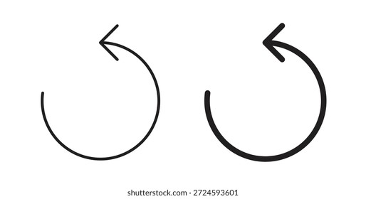 Undo icon with line and silhouette versions.