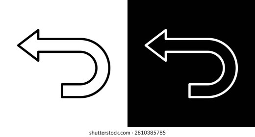 Undo icon mark in filled style..