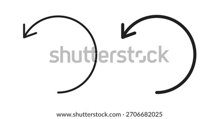 Undo icon outline concept symbol with editable stroke on white