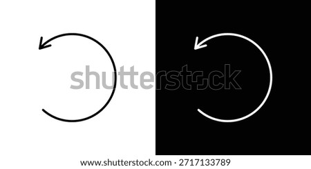 Undo icon outline pictogram isolated on white. Vector Icon shape.