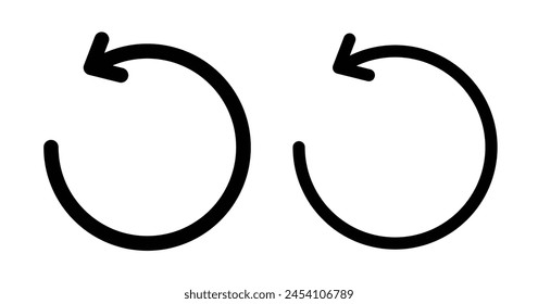 Undo icon set. Return back arrow vector symbol. Reverse button vector.