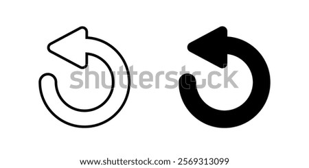 Undo Icon set. Symbol isolated white background. vector illustration. color editable.