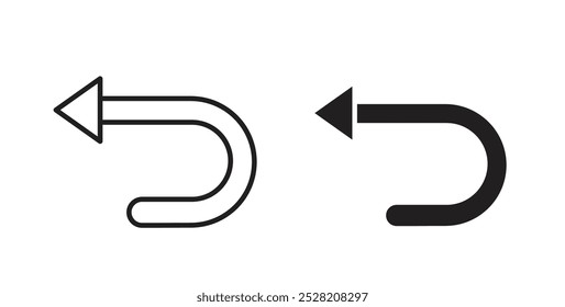 Undo icon in solid and stroke style.
