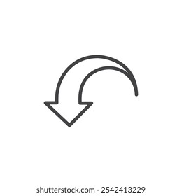 Undo icon Symbol mark in filled style
