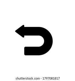 Undo icon symbol vector isolated on white background