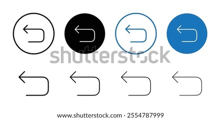 Undo icon Thin line illustration set